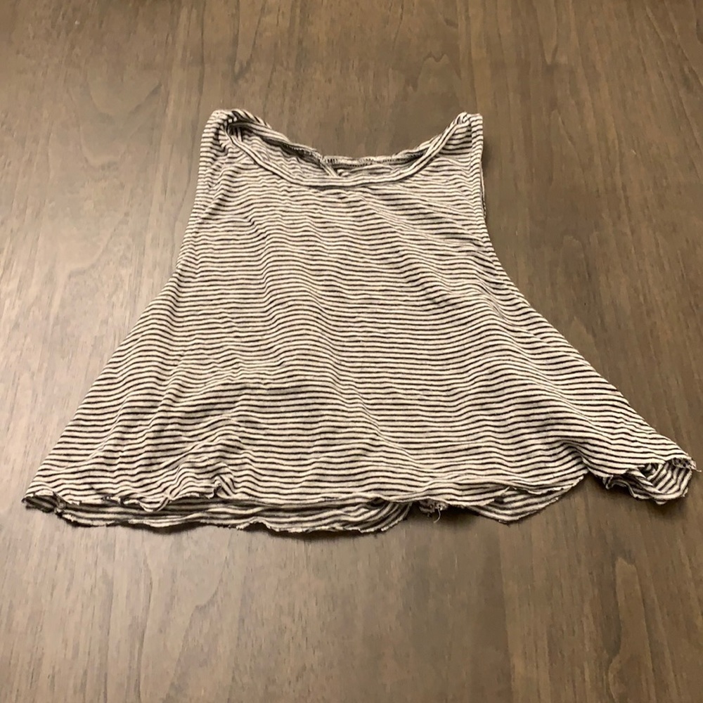 High neck striped crop top